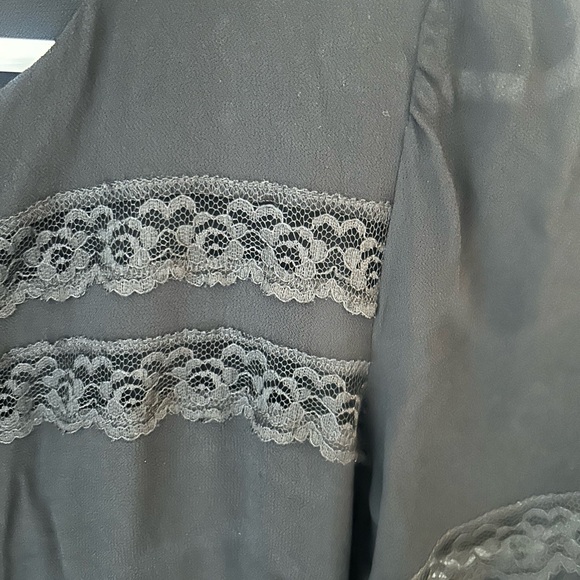 Reformation Black Midi Dress with Lace Details - Picture 9 of 9